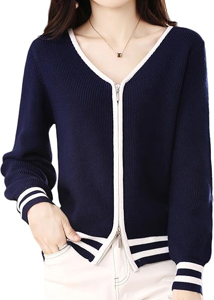 Amazon | [MERONOCALLALY] ジップアップ カーディガン